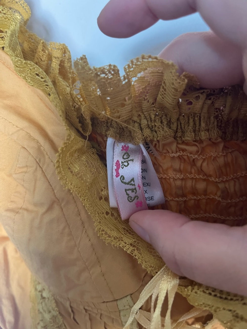 Mustard Yellow Lace Trim Corset Top - Picture 3 of 8